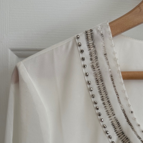 Coldwater Creek White Beaded Blouse - Picture 2 of 7